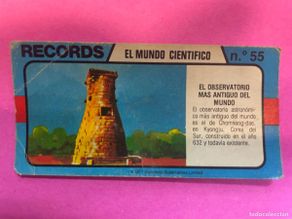 Colecionismo Cromos antigos: Cromo BIMBO. Records. El mundo científico. Nº 55. observatorio más antiguo mundo. tdkc1